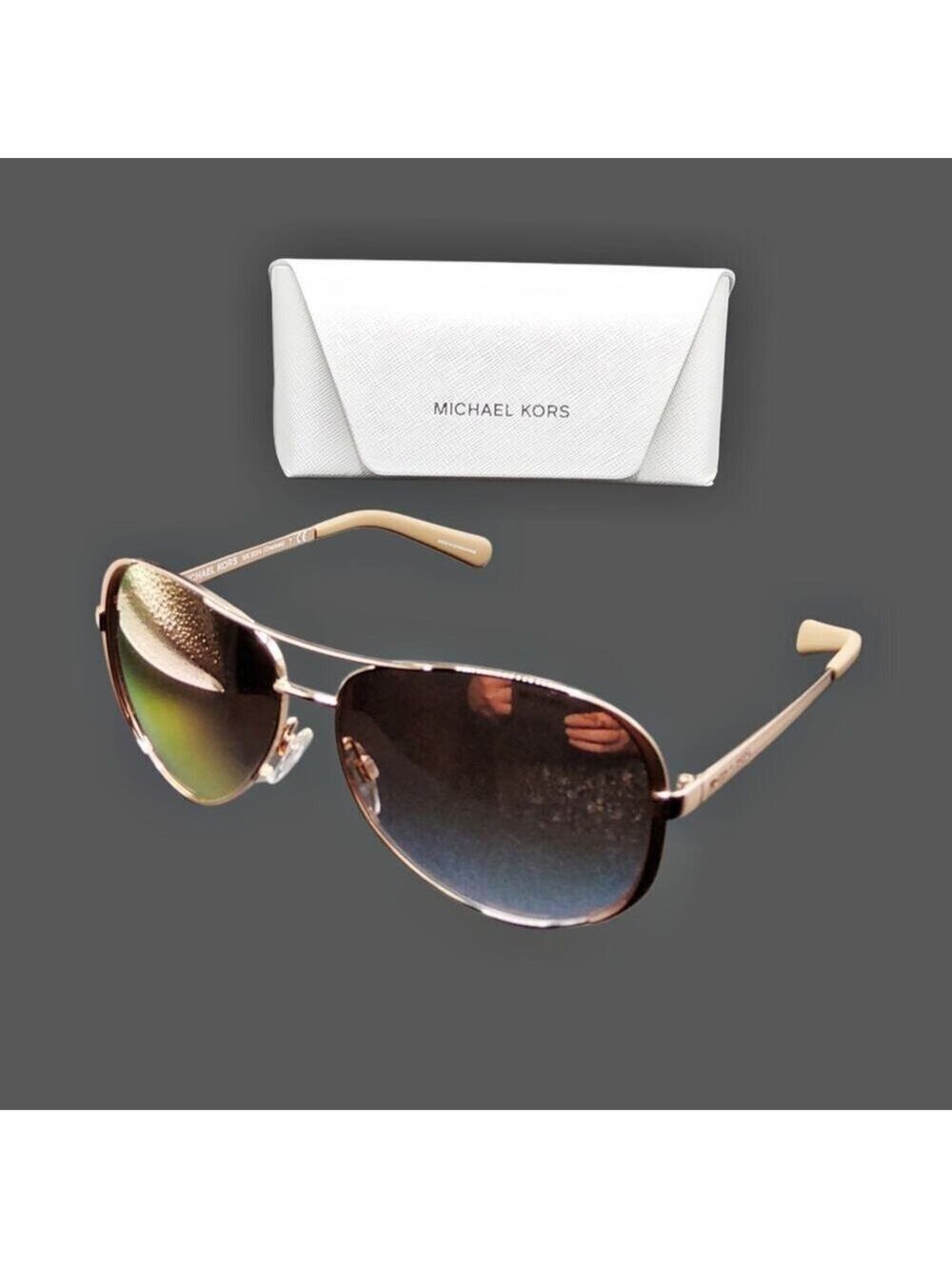 MICHAEL KORS ROSE GOLD PILOT 59MM SUNGLASSES